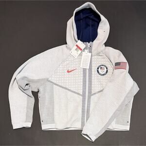 Nike Womens Olympic Team USA Tech Fleece Zip Hoodie Jacket Sz L CT2582-043 NWT